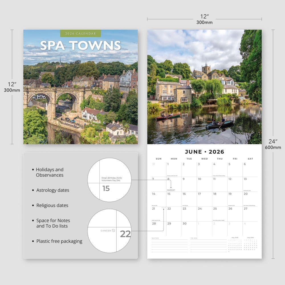 Spa Towns 2026 Wall Calendar Fourth Alternate Image