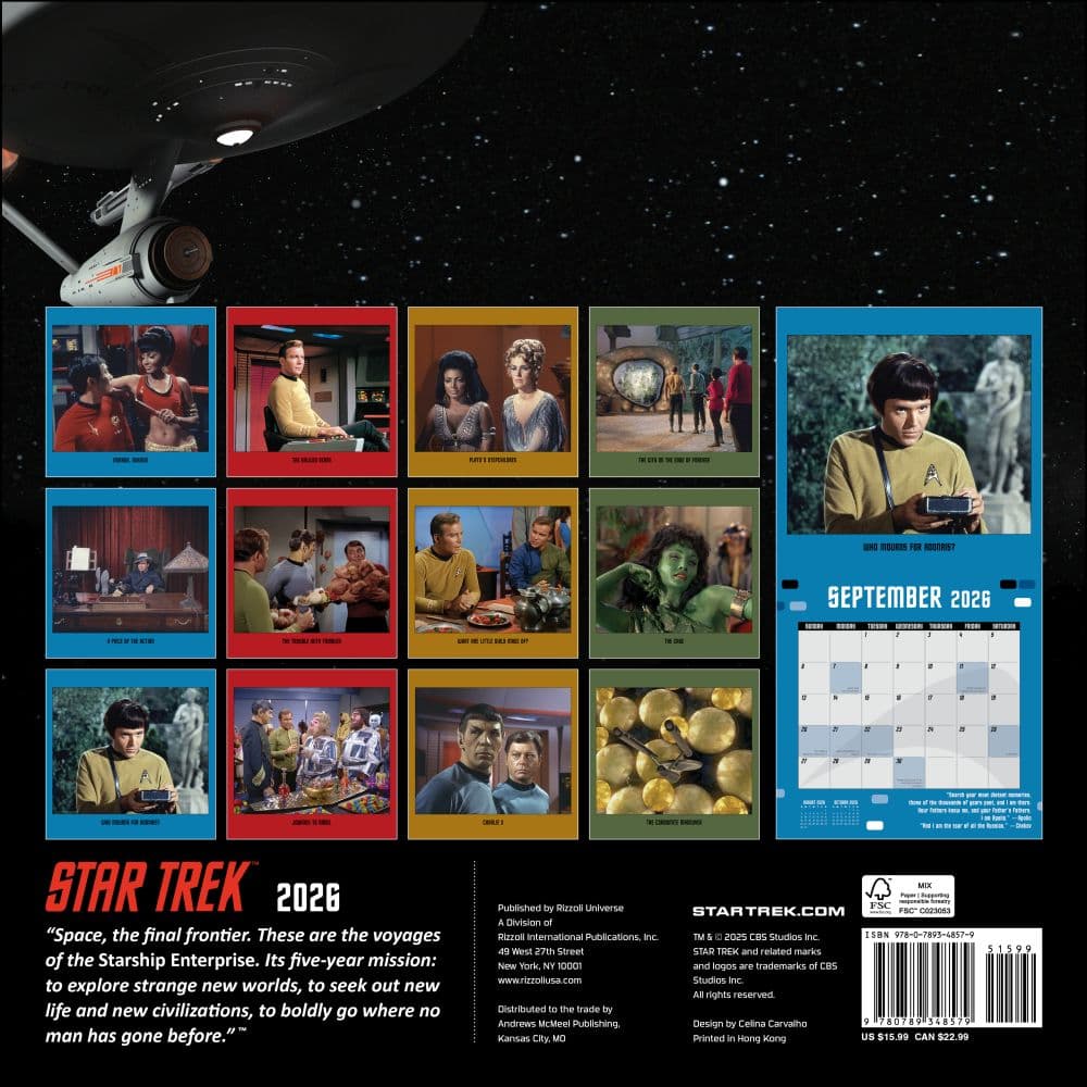 Star Trek Original Series 2026 Wall Calendar First Alternate Image