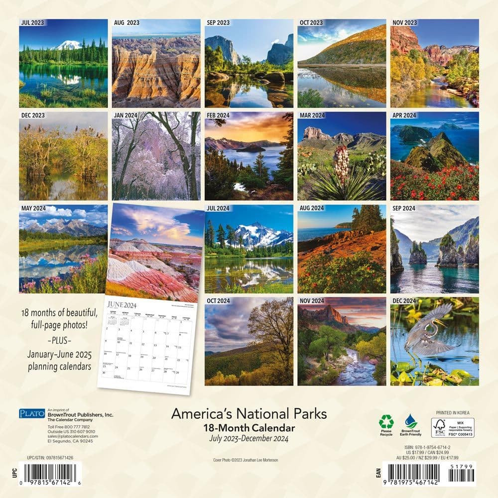 Americas National Parks 2024 Wall Calendar Alternate Image 1