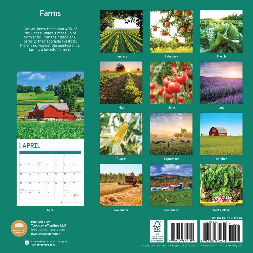 Farms 2025 Wall Calendar First Alternate Image width="1000" height="1000"