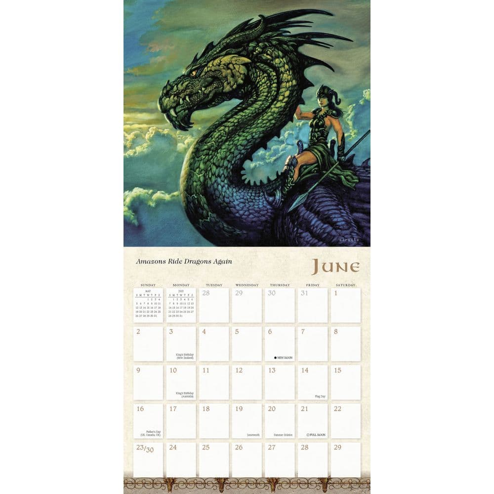 Dragons by Ciruelo 2024 Wall Calendar Alternate Image 3
