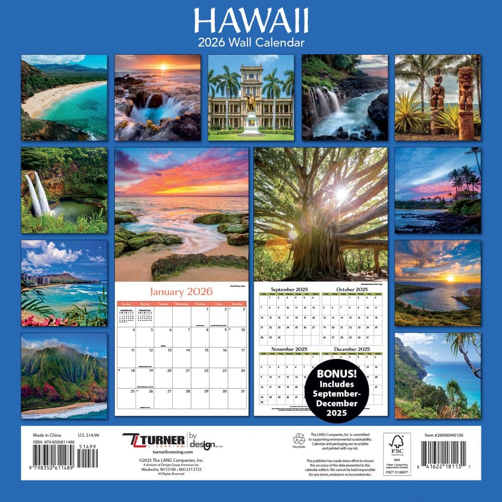 Hawaii 2026 Wall Calendar_ALT1