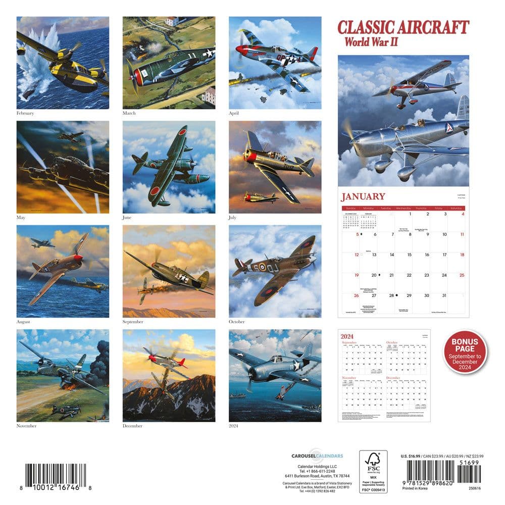Aircraft Classic 2025 Wall Calendar