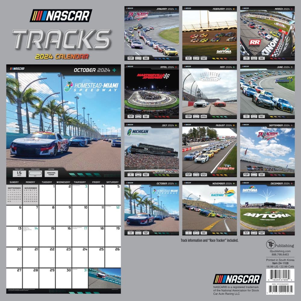 Nascar Tracks 2025 Wall Calendar