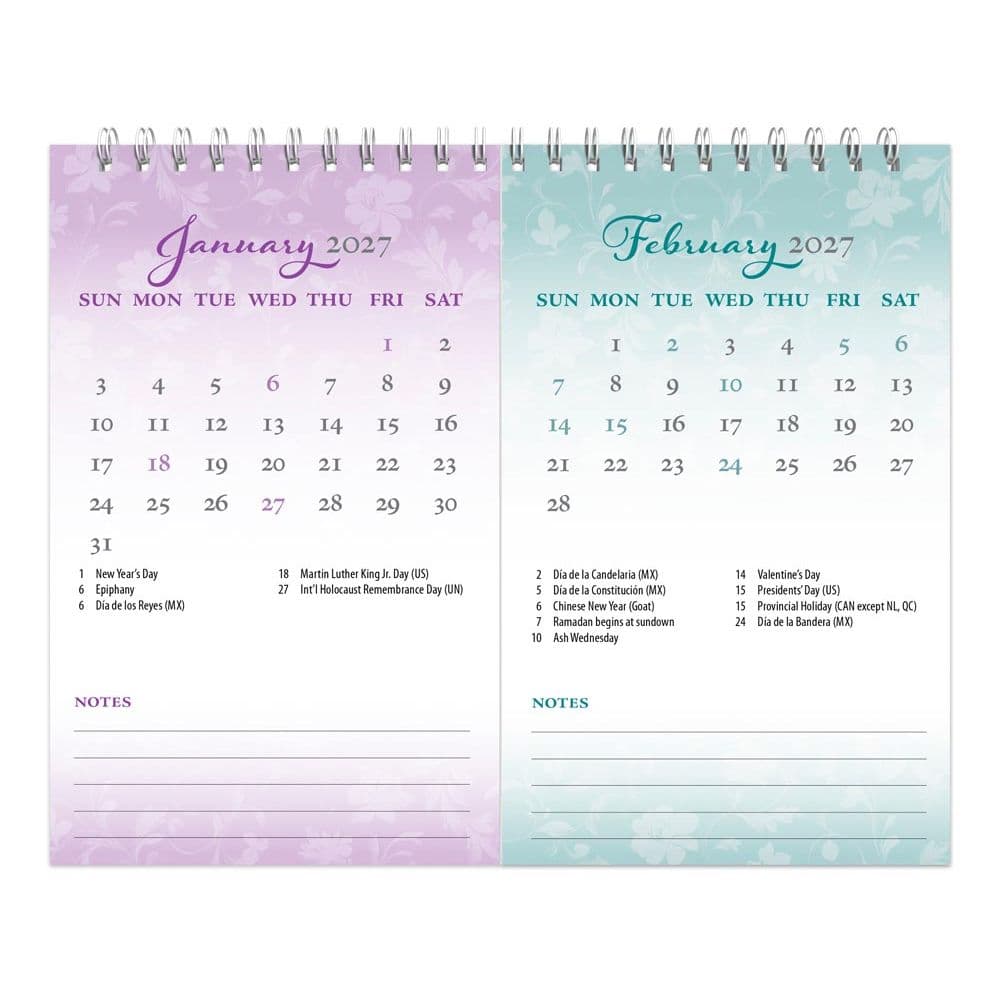 Patterned 2027 Double View Easel Desk Calendar Second Alternate Image