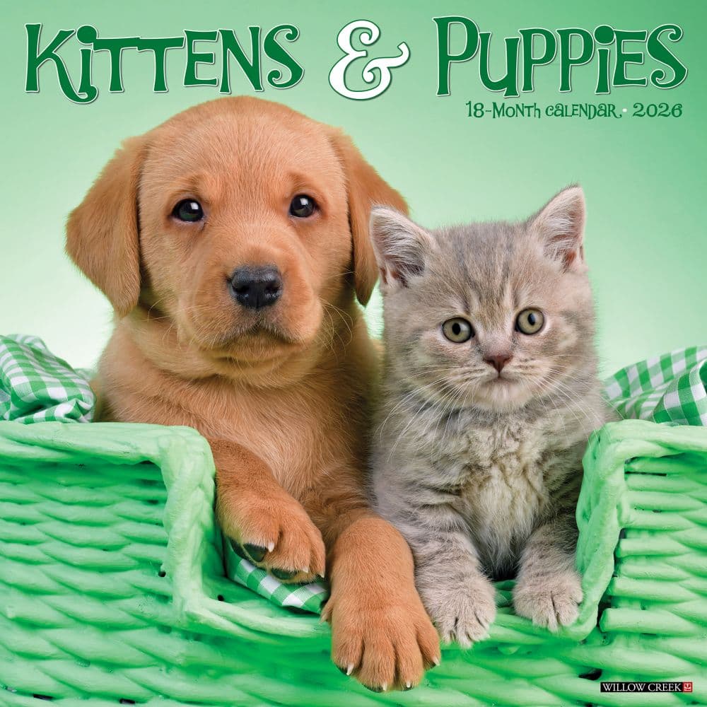Kittens and Puppies 2026 Wall Calendar Main Image