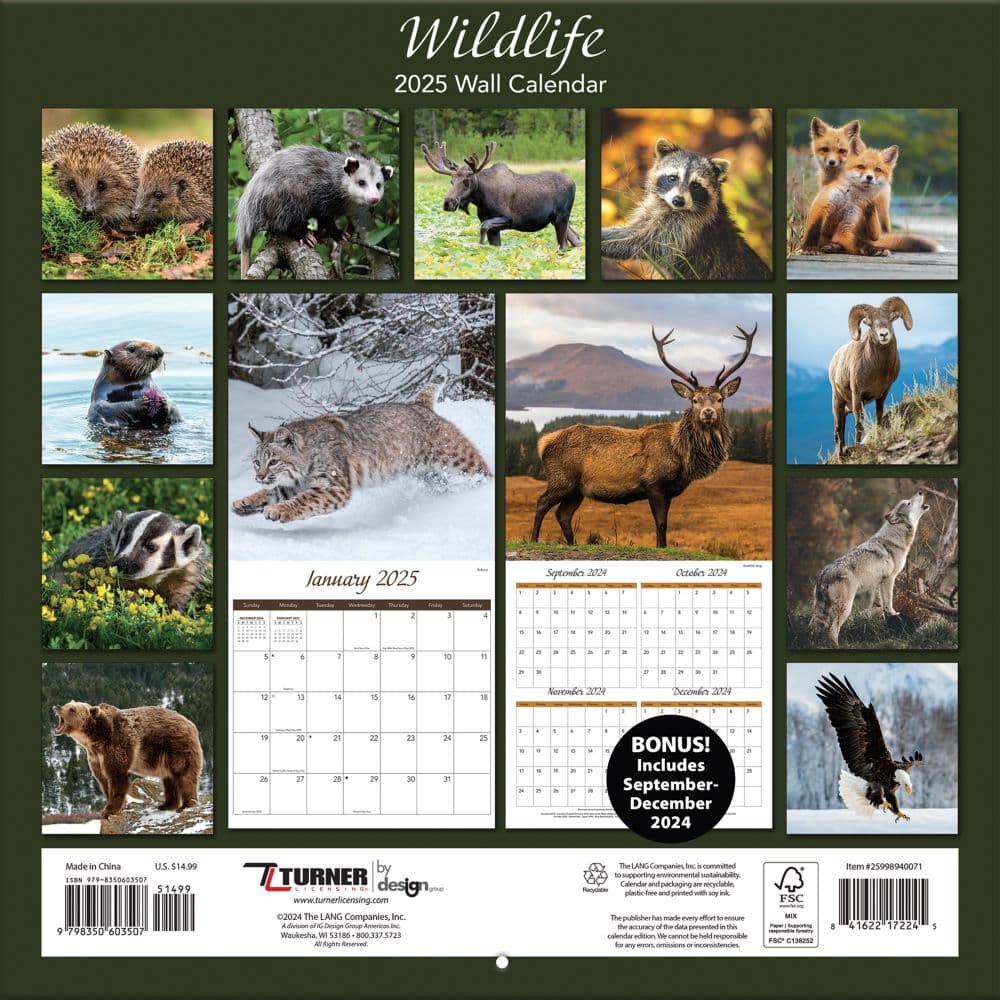 Wildlife 2025 Wall Calendar First Alternate Image width="1000" height="1000"