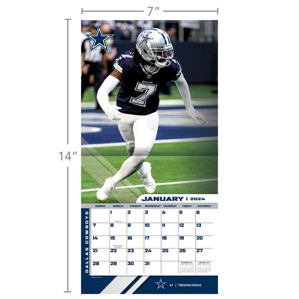Dallas Cowboys 2024 Mini Wall Calendar