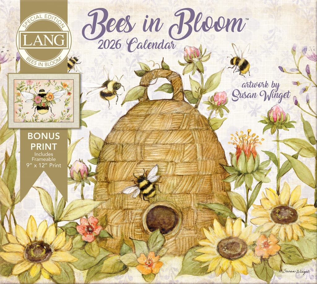 image Bees in Bloom 2026 Wall Calendar with Bonus Print