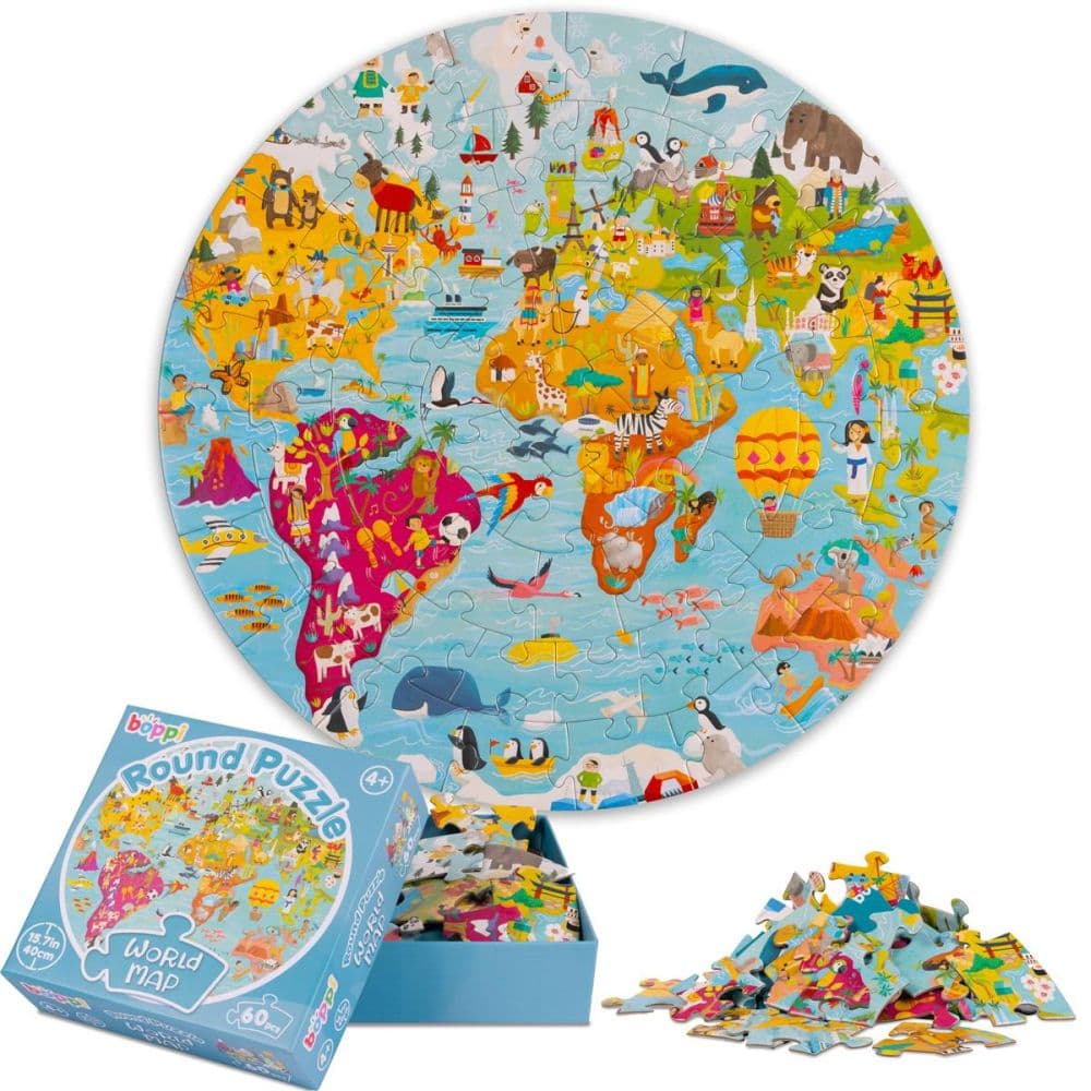 image World Map 60 Piece Round Puzzle