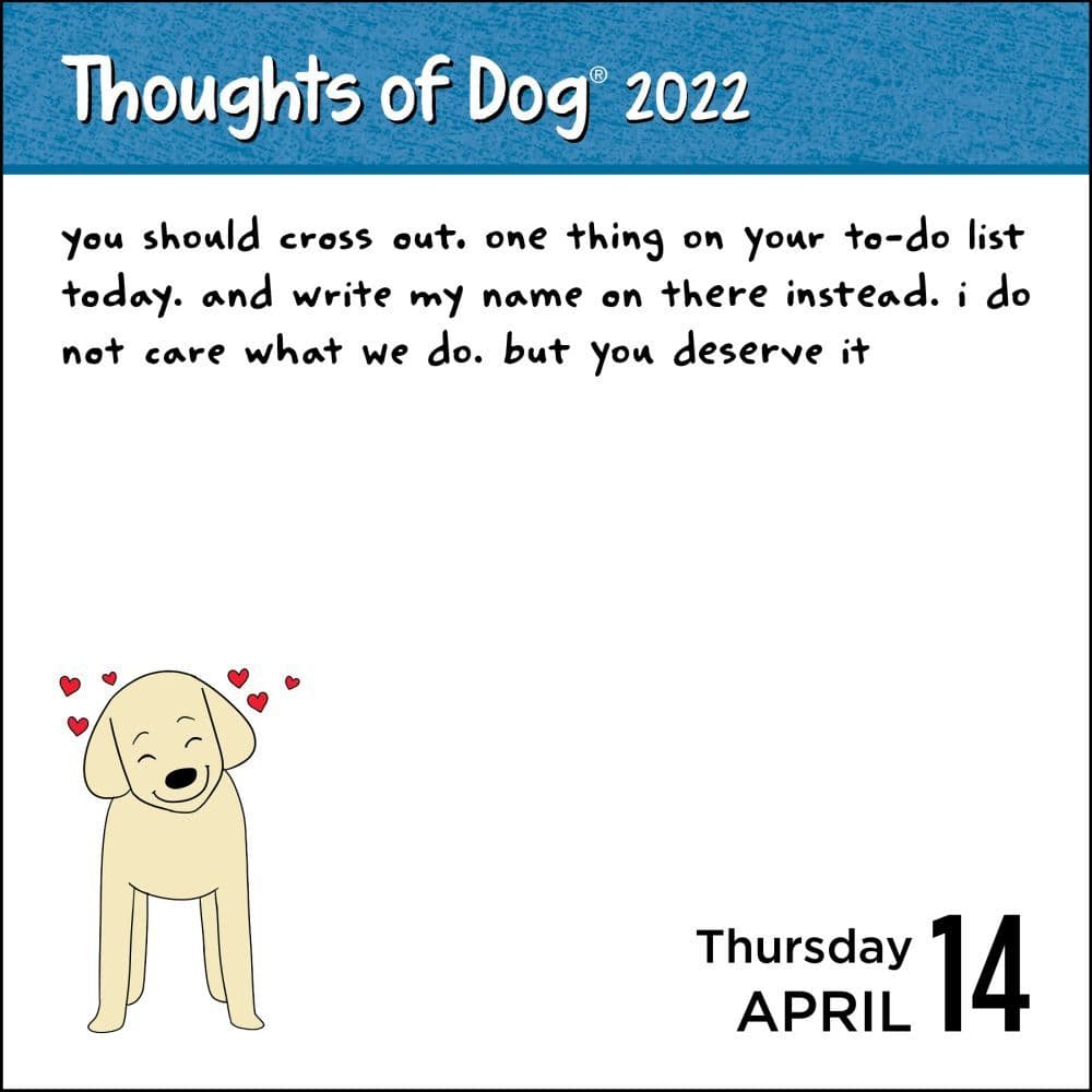 Thoughts Of Dog 2022 Day-To-Day Calendar - Calendars.com