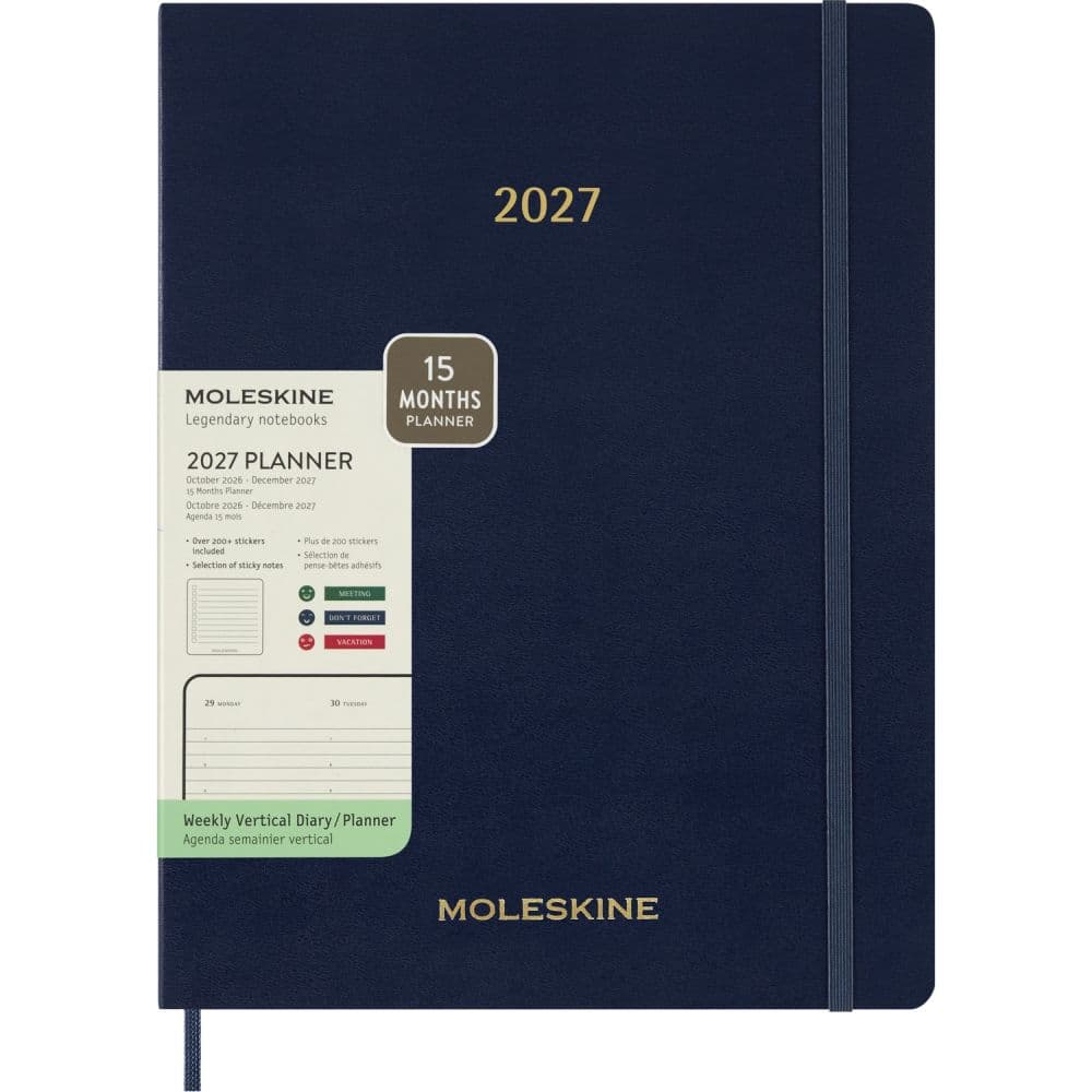 Moleskine Sapphire Blue Soft Cover 2027 Weekly Planner Main Product Image