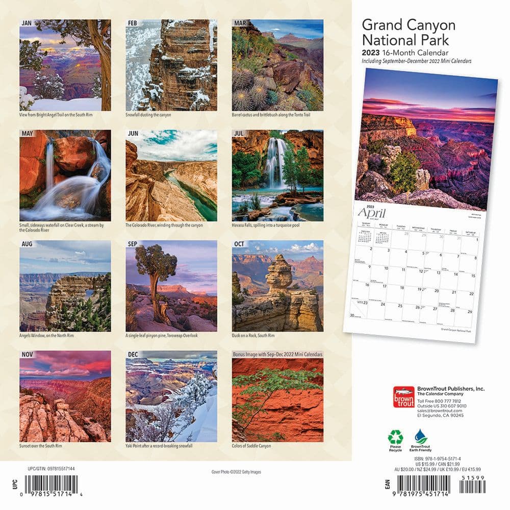 Grand Canyon National Park Calendar - Calendars.com