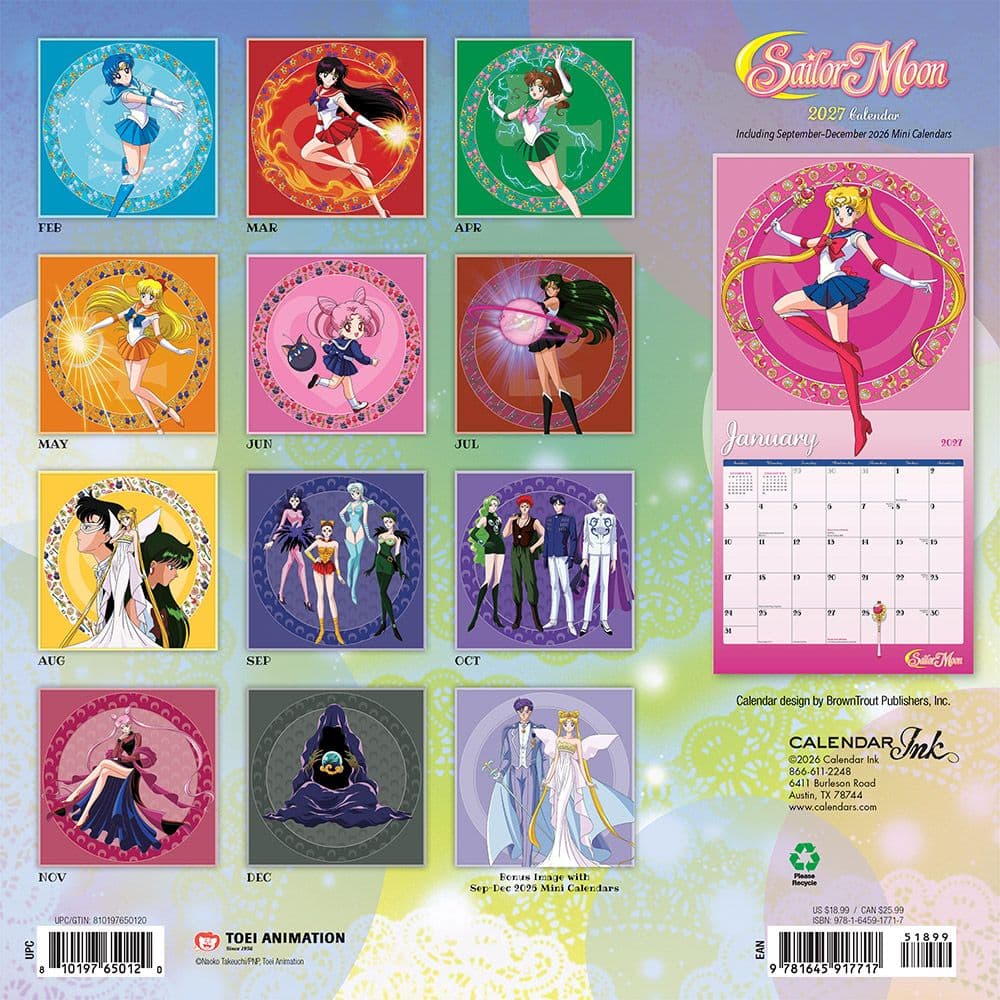 Sailor Moon 2027 Wall Calendar First Alternate Image