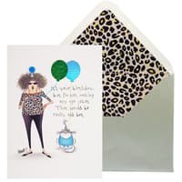 image Charming 'Old Bat' Humorous Birthday Card by Leslie Murray