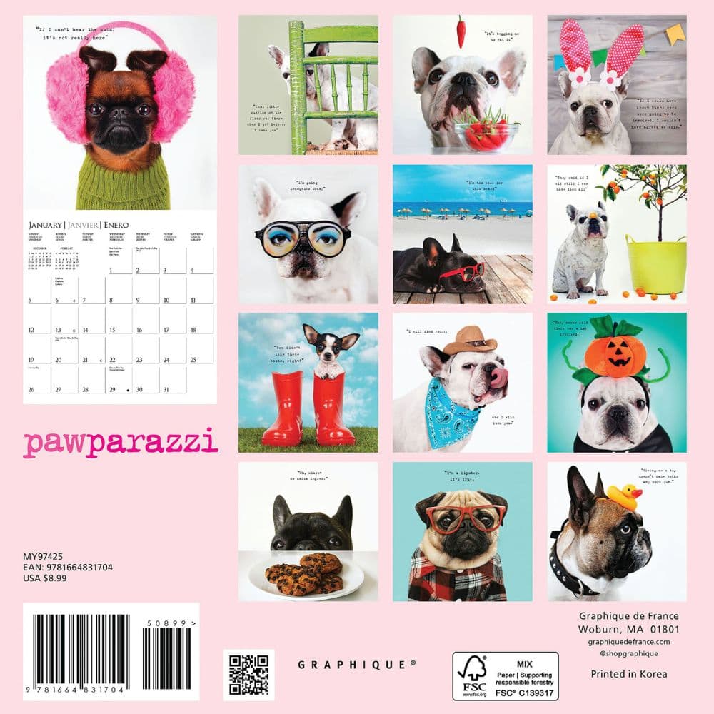 Pawparazzi 2025 Mini Wall Calendar Alt3