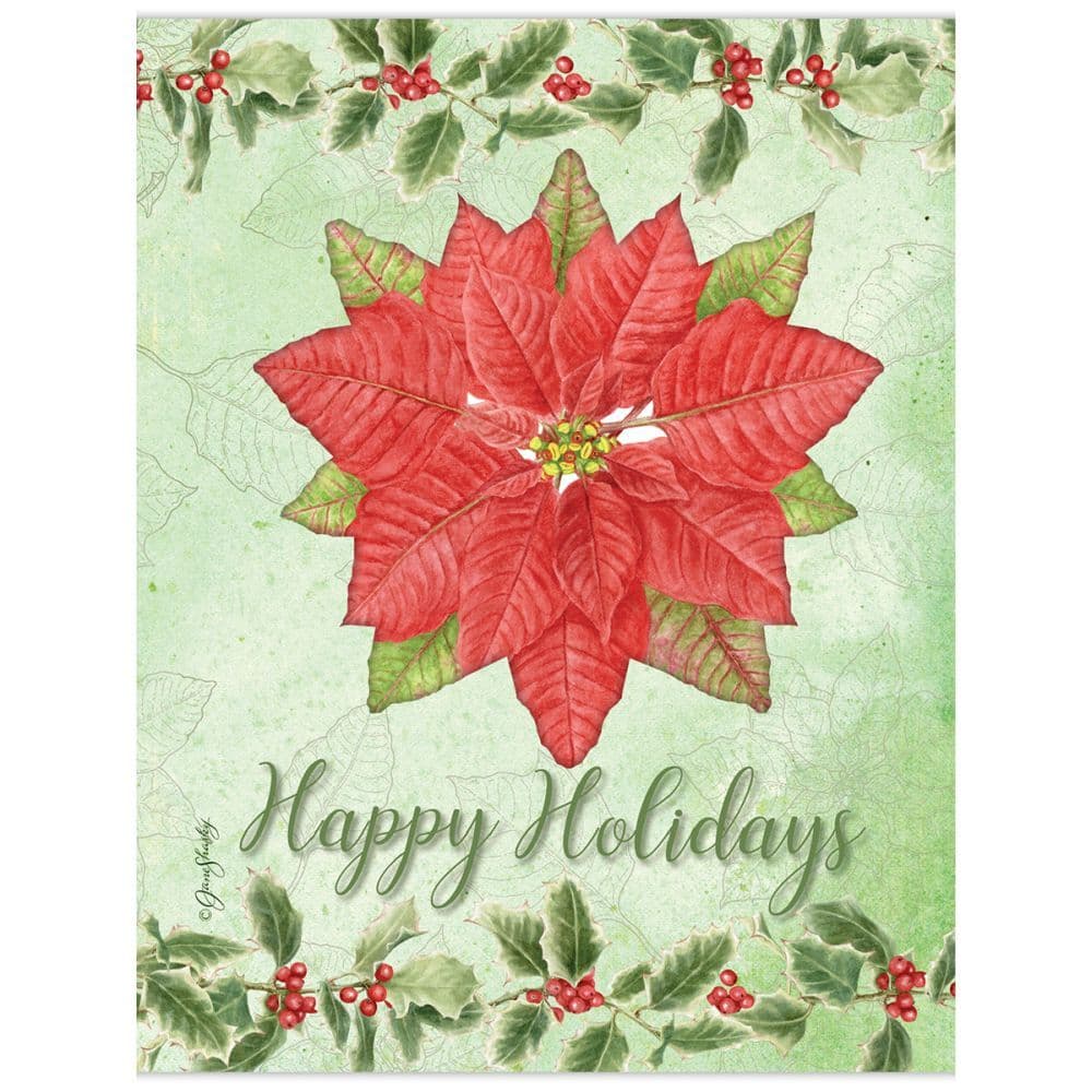 Poinsettia Ornament Christmas Cards