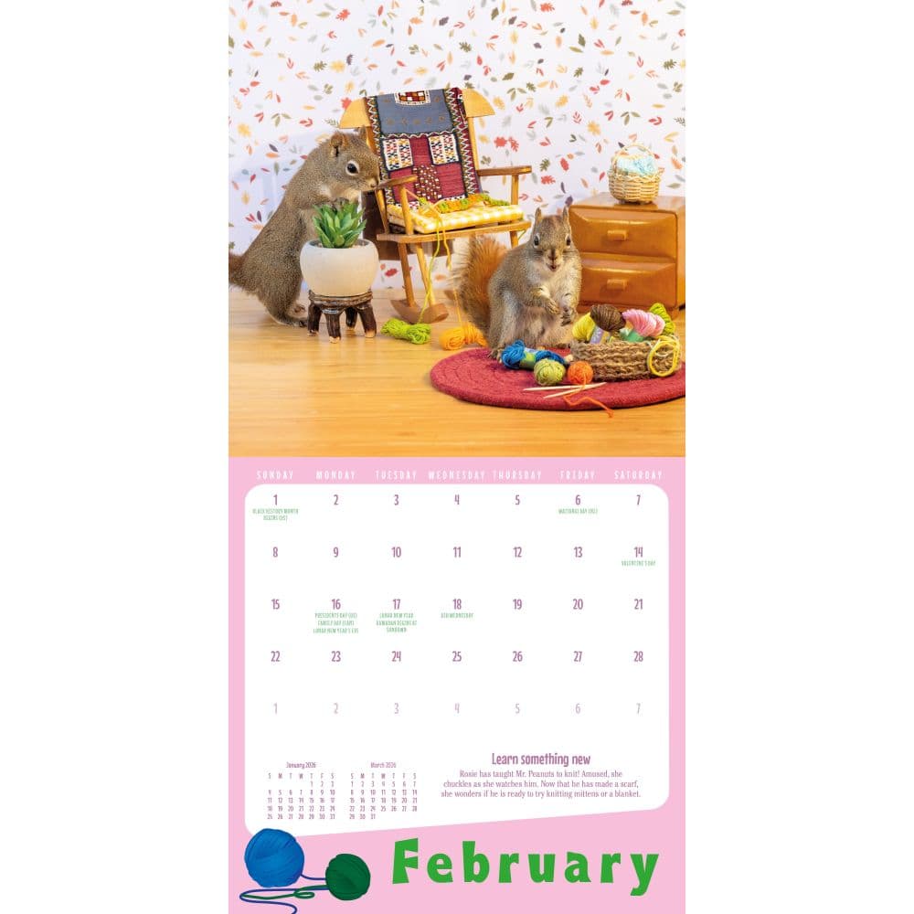 Secret Life of Squirrels 2026 Mini Wall Calendar Second Alternate Image