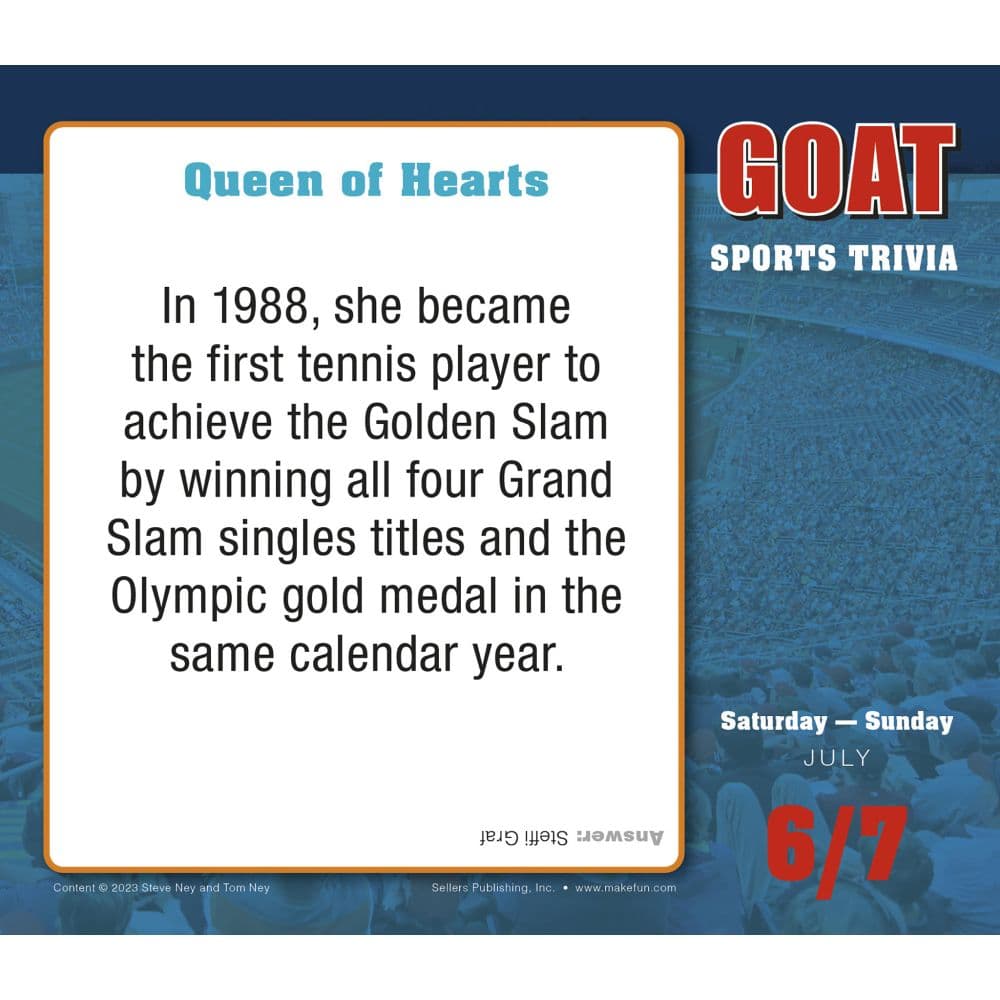 G.O.A.T. Sports Trivia 2024 Desk Calendar