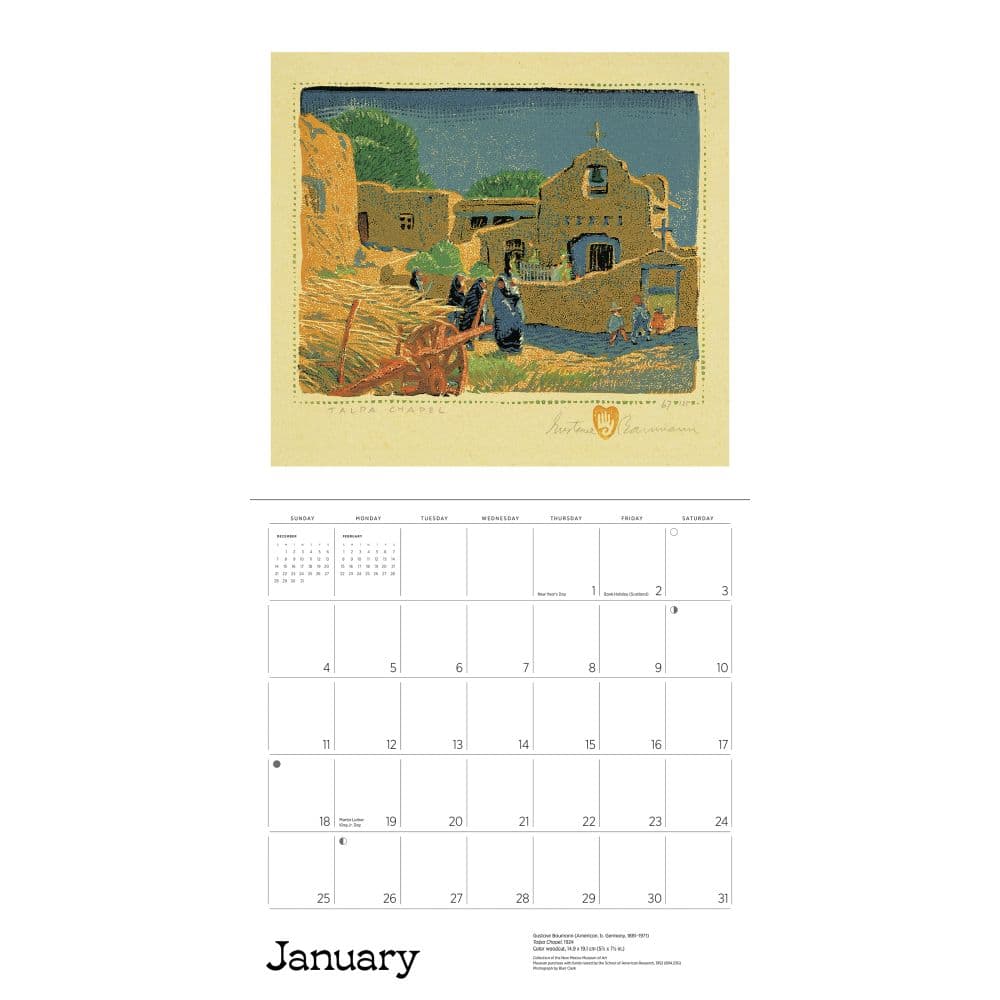 Gustave Baumann 2026 Wall Calendar Third Alternate Image