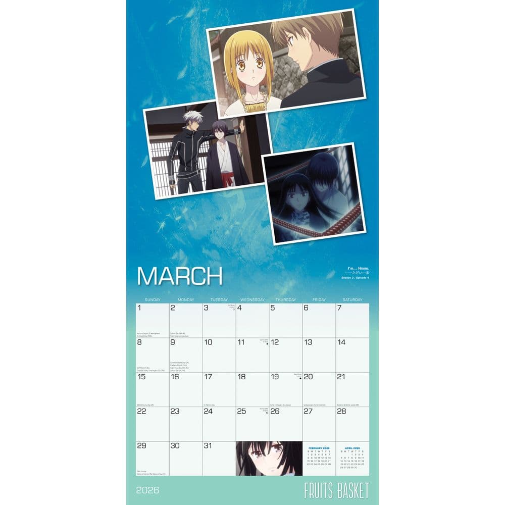 Fruits Basket 2026 Wall Calendar - Calendars.com