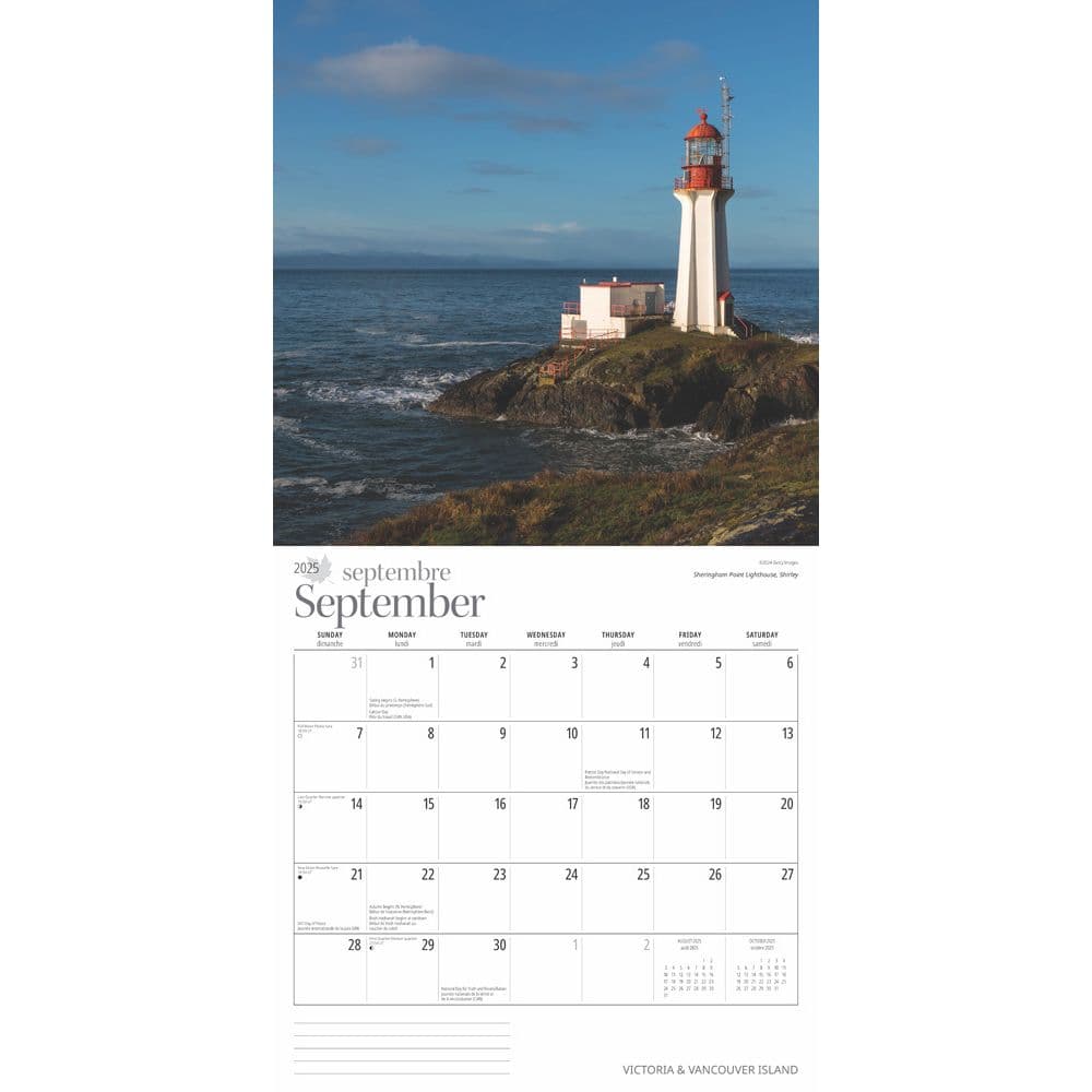 Victoria and Vancouver Island 2025 Wall Calendar interior 1