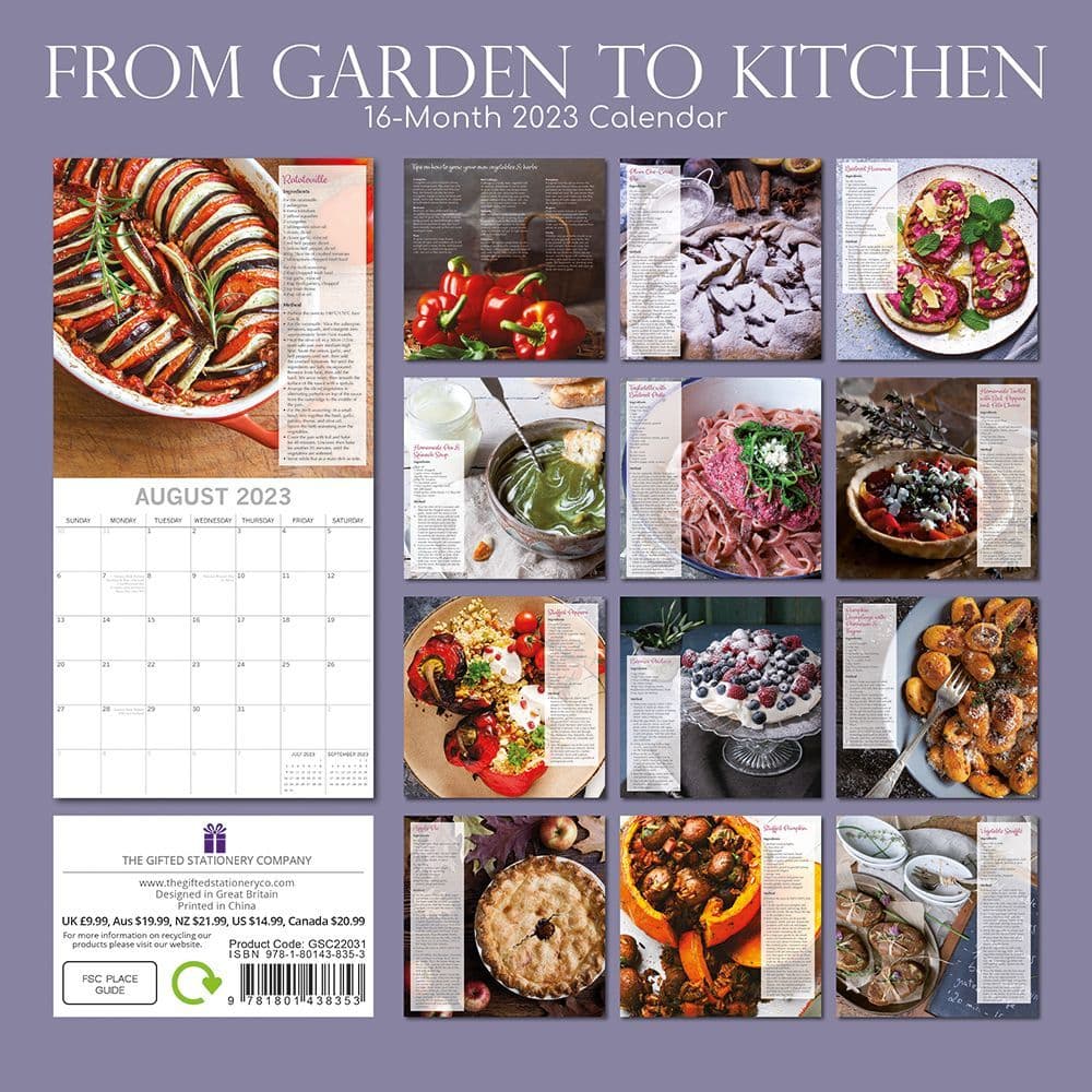 Free Food Calendar 2023 Garden To Kitchen 2023 Wall Calendar - Calendars.com