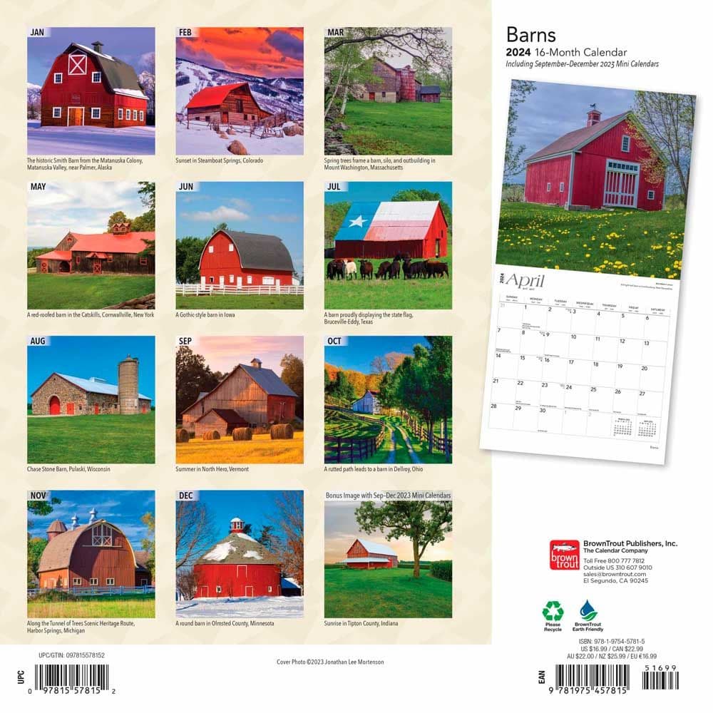 Barns 2024 Wall Calendar