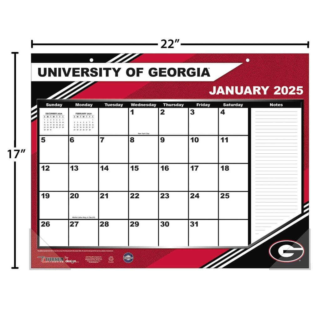 COL Georgia Bulldogs 2025 Desk Pad Fourth Alternate Image width="1000" height="1000"