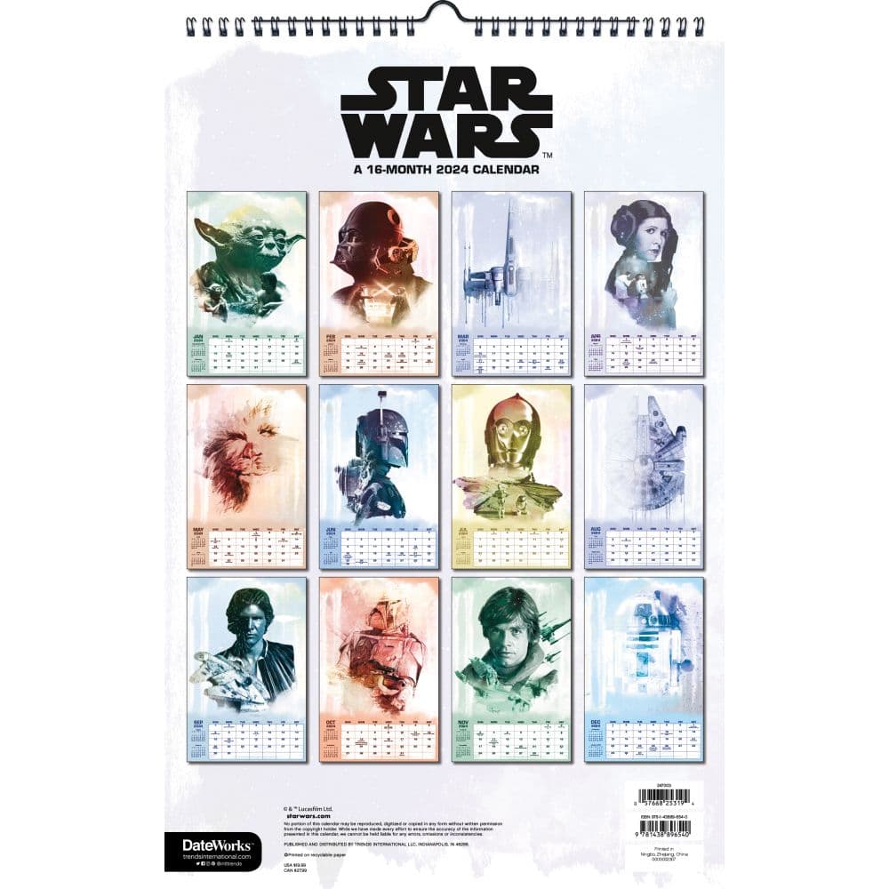 Star Wars Poster 2024 Wall Calendar Alternate Image 5