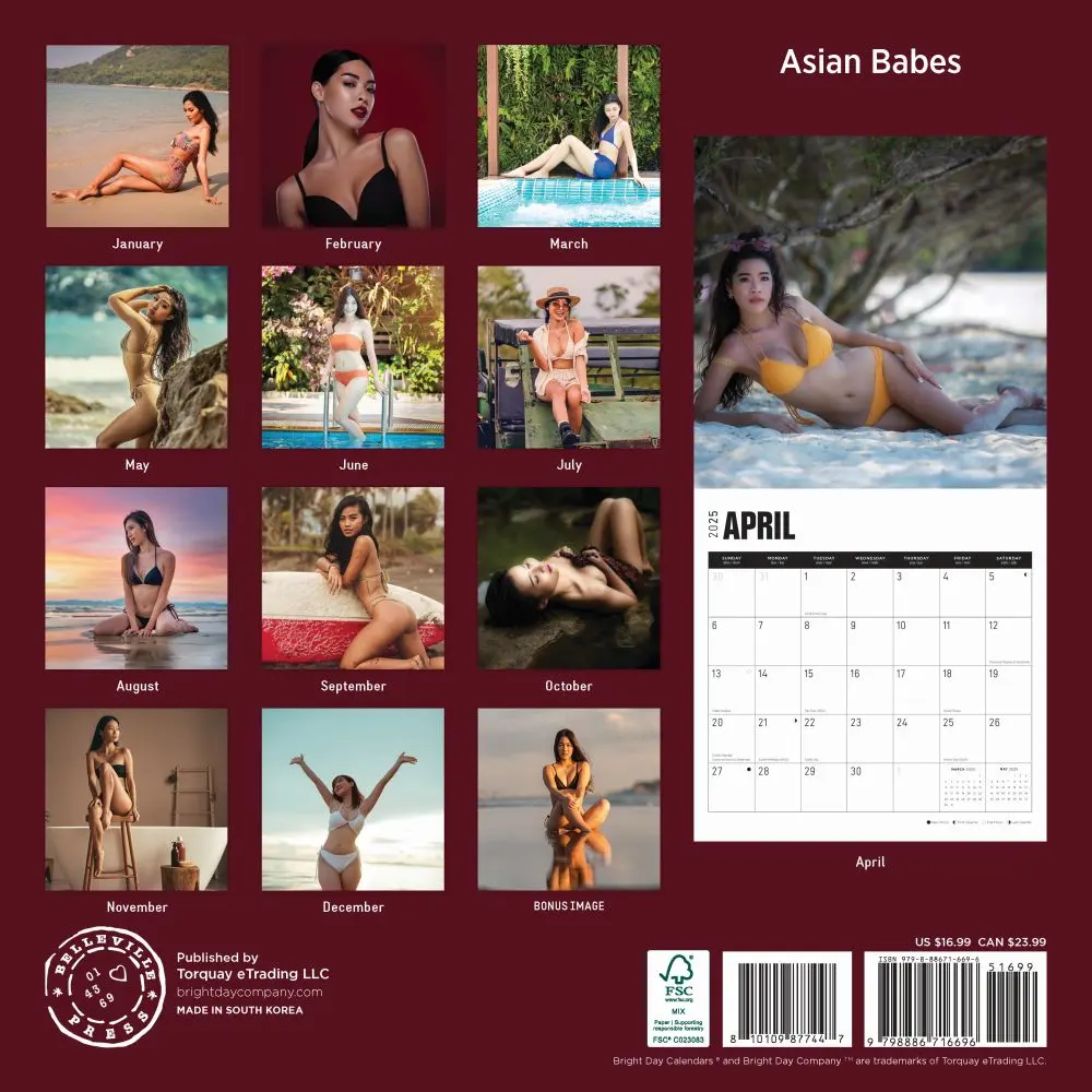 Asian Babes 2025 Wall Calendar