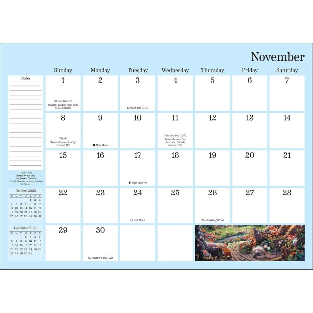 Thomas Kinkade Disney 2026 Monthly Pocket Planner Third  Alternate Image