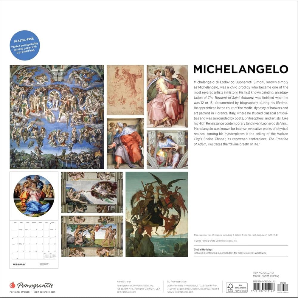 Michelangelo 2027 Wall Calendar First Alternate Image