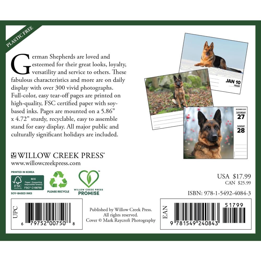 German Shepherds Just 2025 Desk Calendar First Alternate Image width=&quot;1000&quot; height=&quot;1000&quot;