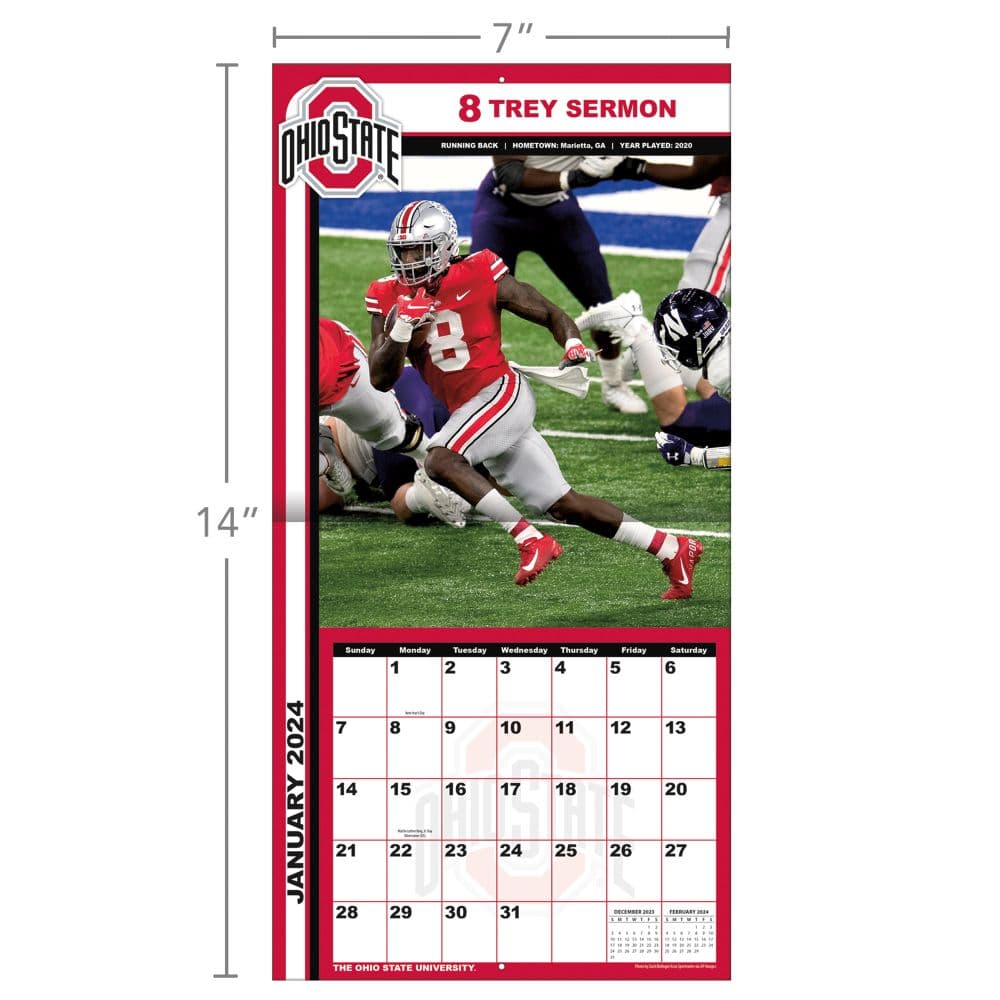 Ohio State Buckeyes 2024 Mini Wall Calendar Fifth Alternate Image width=&quot;1000&quot; height=&quot;1000&quot;