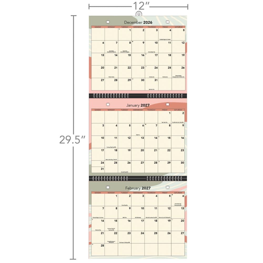 Focused Tri View 2027 Wall Calendar Fifth Alternate Image