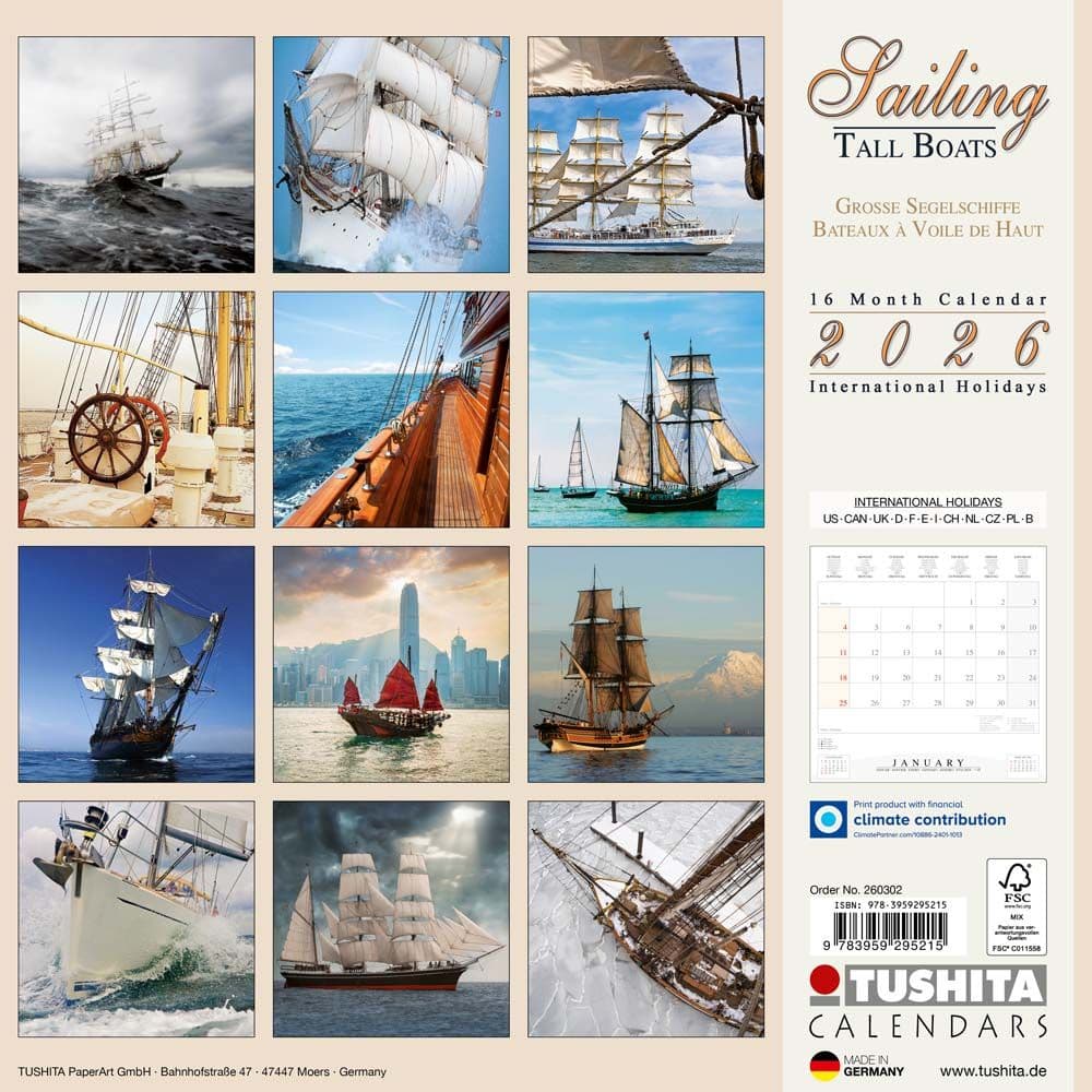 Sailing Tall Boats 2026 Wall Calendar First Alternate Image