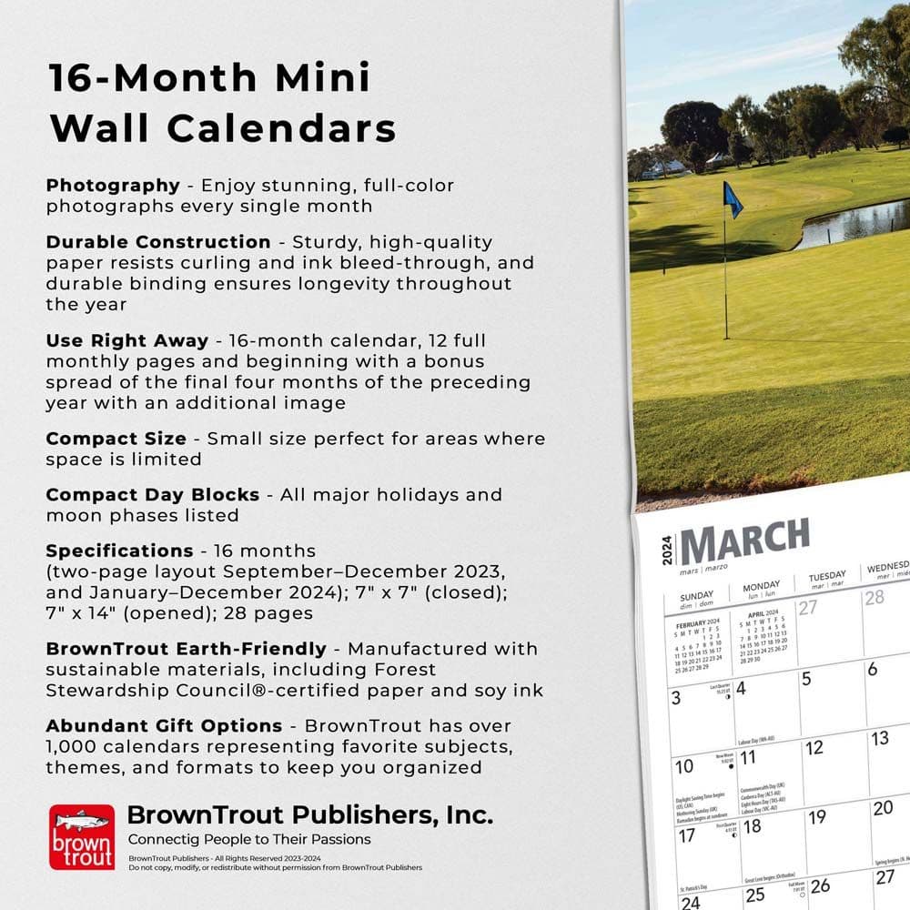 Golf 2024 Mini Wall Calendar Fourth Alternate Image width=&quot;1000&quot; height=&quot;1000&quot;