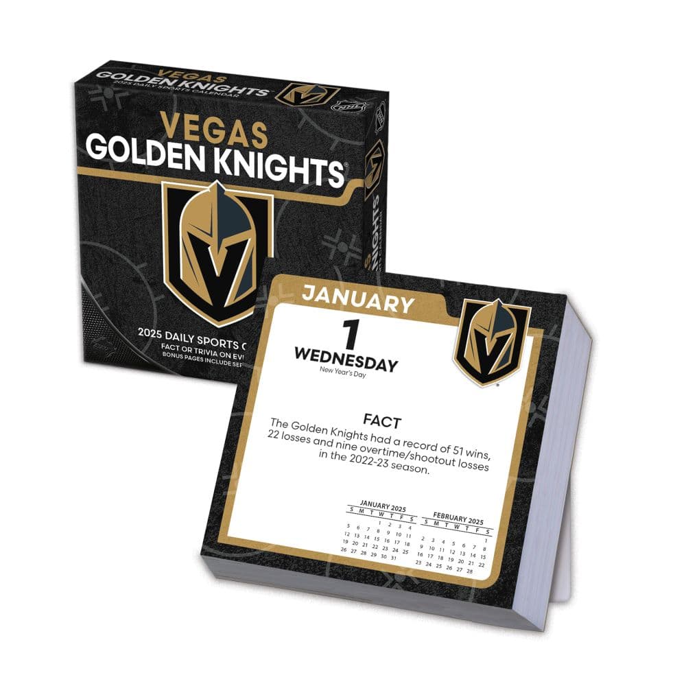 image NHL Vegas Golden Knights 2025 Desk Calendar Main Image