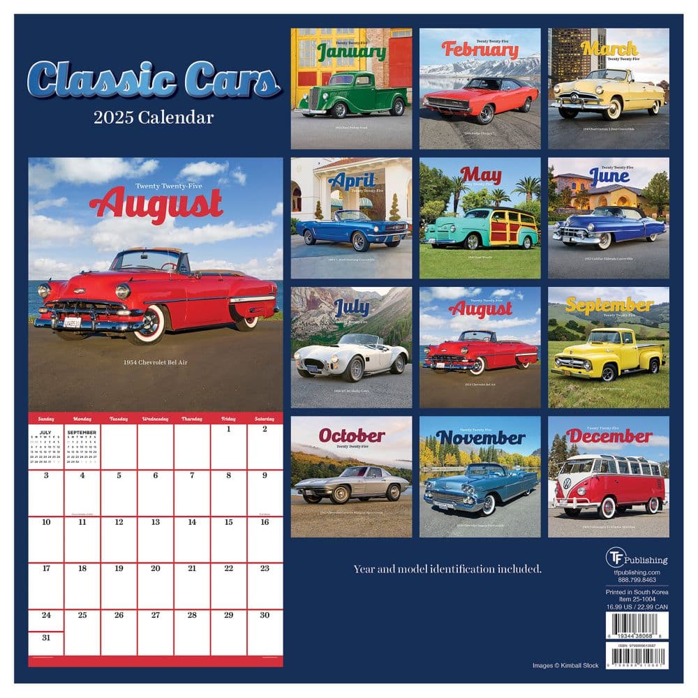 Classic Cars 2025 Wall Calendar First Alternate Image