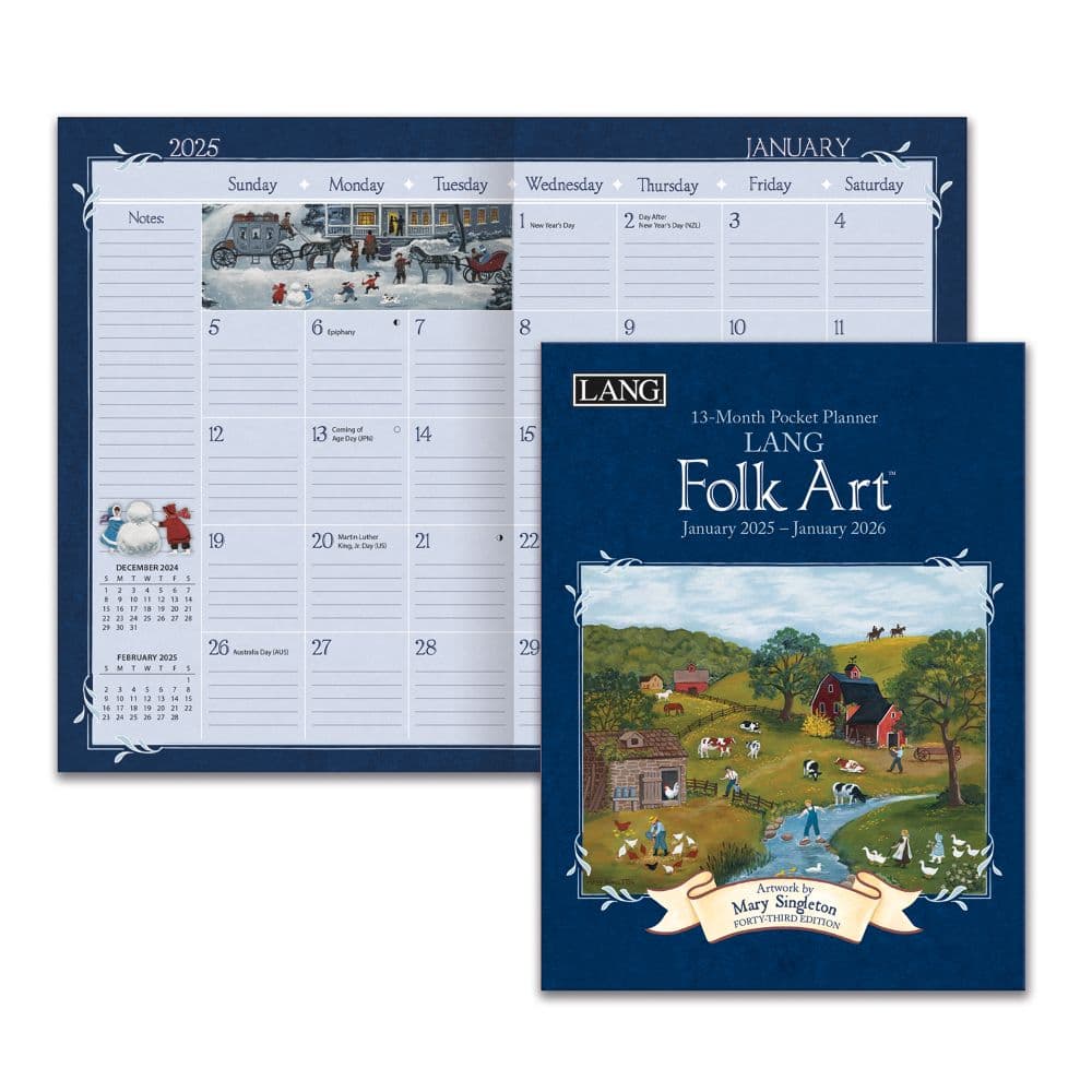 LANG Folk Art 2025 Monthly Pocket Planner by Mary Singleton_ALT1