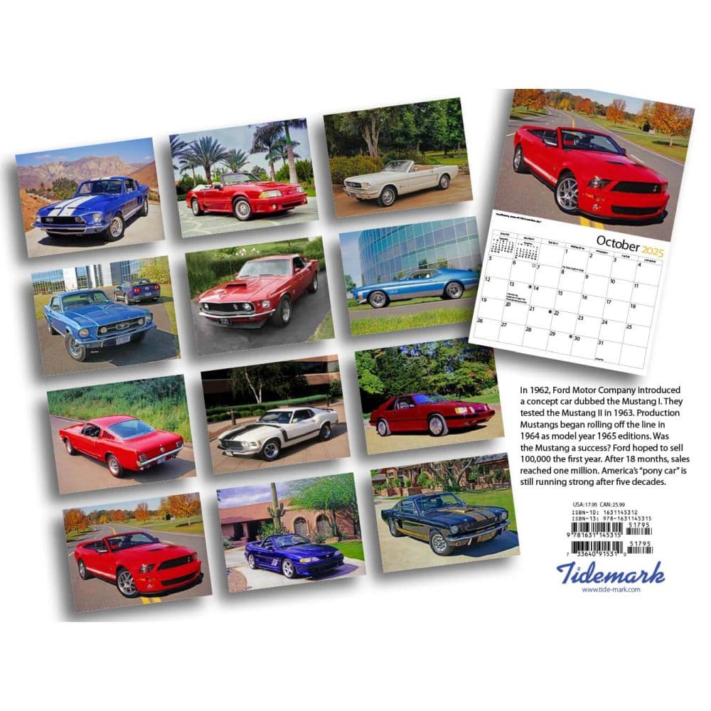 Classic Mustangs 2025 Wall Calendar - Calendars.com