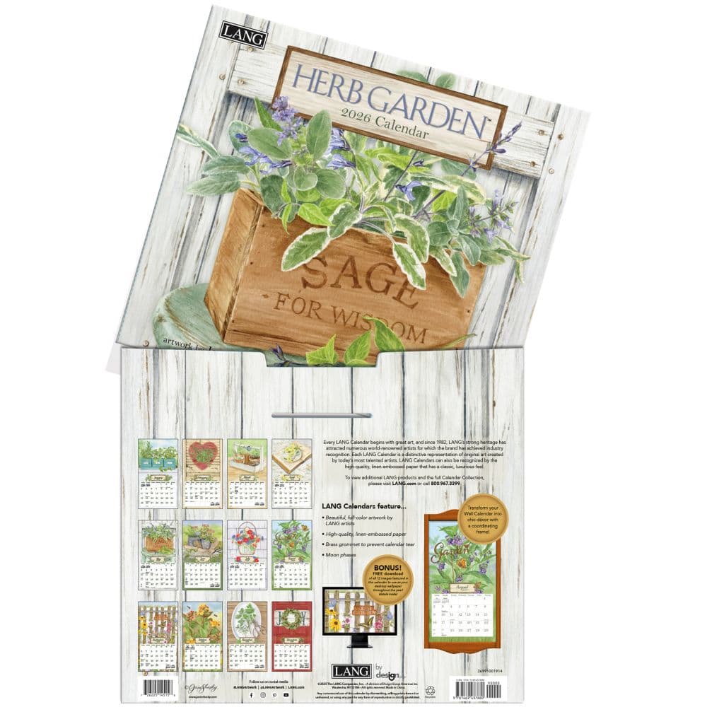 Herb Garden 2026 Wall Calendar by Jane Shasky_ALT3