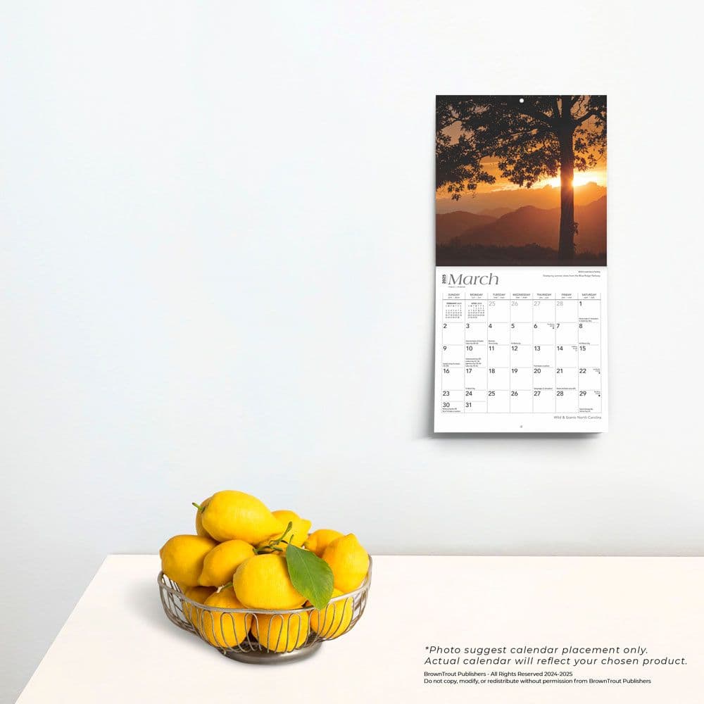 North Carolina 2025 Mini Wall Calendar Fourth  Alternate Image