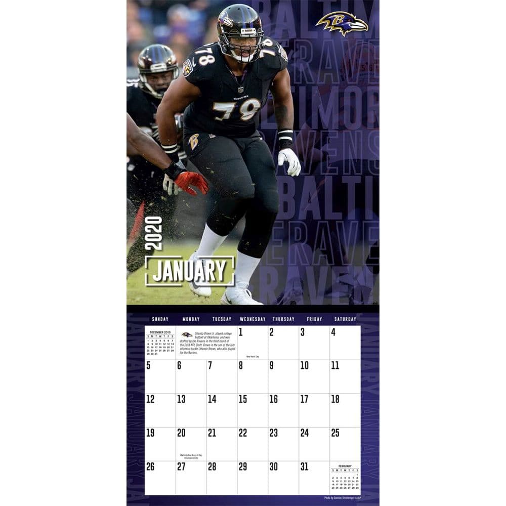 Baltimore Ravens Wall Calendar Becca Charmane