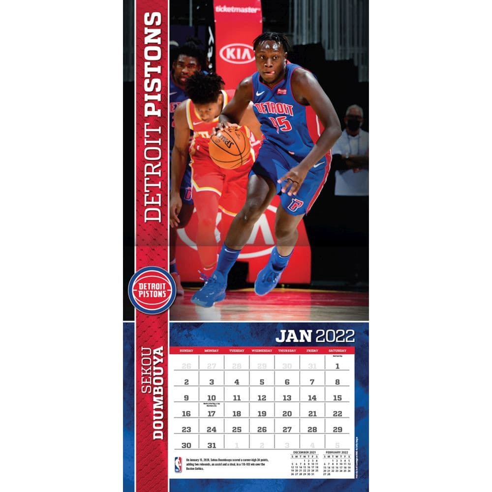 Pistons Schedule 2022 Nba Detroit Pistons 2022 Wall Calendar - Calendars.com