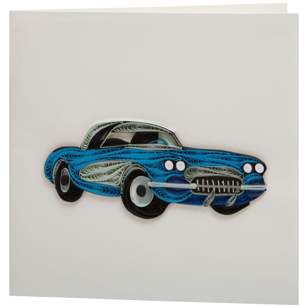 Blue Classic Car Quilling Birthday Card Fourth Alternate Image width="1000" height="1000"