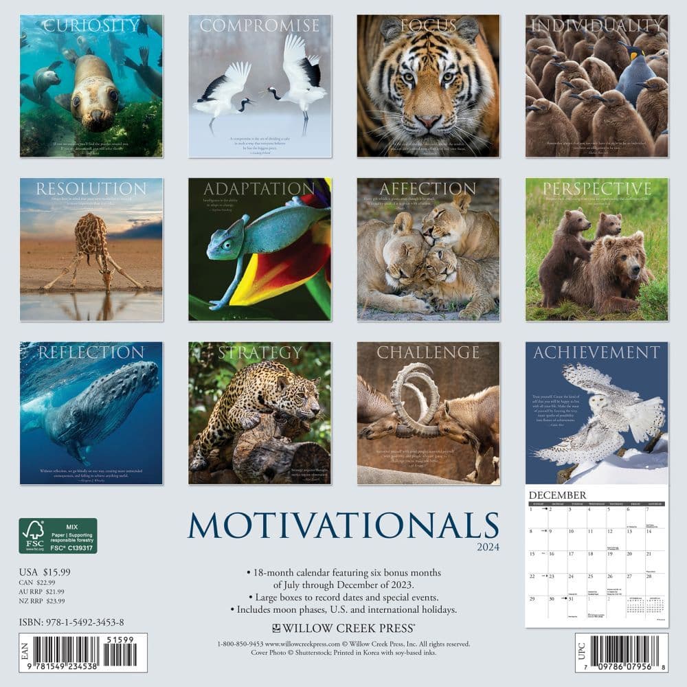 Motivationals 2024 Wall Calendar