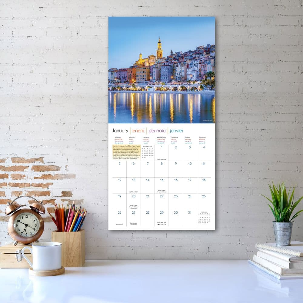 Bon Voyage Seaside Destinations Around World 2025 Wall Calendar Fourth Alternate Image width=&quot;1000&quot; height=&quot;1000&quot;