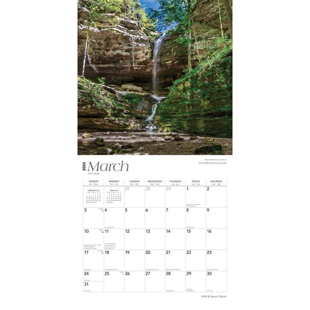 Illinois Wild and Scenic 2024 Wall Calendar